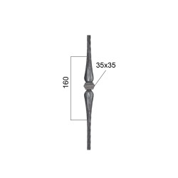 DOPREDAJ Tyč ozdobná 1000mm, profil 12x12mm, valcovaný DOPREDAJ Tyč ozdobná 1000mm, profil 12x12mm, valcovaný